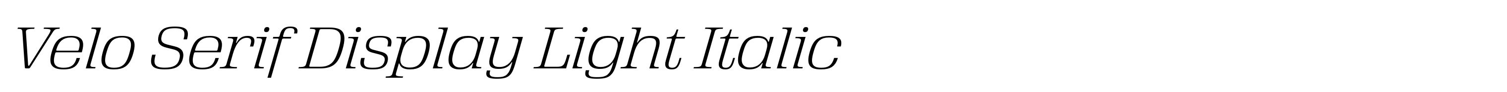 Velo Serif Display Light Italic